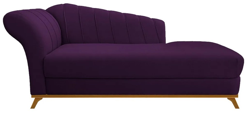 Recamier Vanessa 185cm Lado Direito Suede Roxo - ADJ Decor