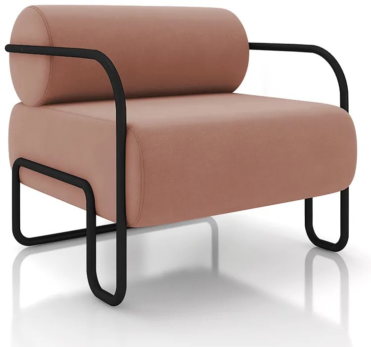 Poltrona Sala de Estar Industrial Preto Kit 2 Ameli Veludo K01 - D'Rossi - Rose