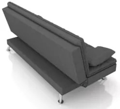Sofá Cama para Sala de Estar Quarto 193cm Bela Z32 Linho Grafite - Mpo