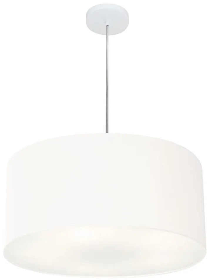 Kit Plafon Md-3014 Pendente Md-4049 Cúpula em Tecido 50cm Branco - Bivolt