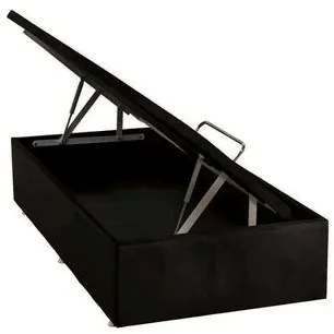 Base de Cama Box Bau Physical Camurca Preto Solteiro 88 cm (LARG) - 52552 Sun House