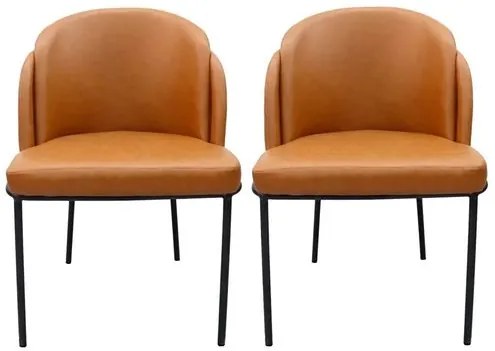 Kit 02 Cadeiras Nevada Caramelo Base Aço Carbono - 76442 Sun House