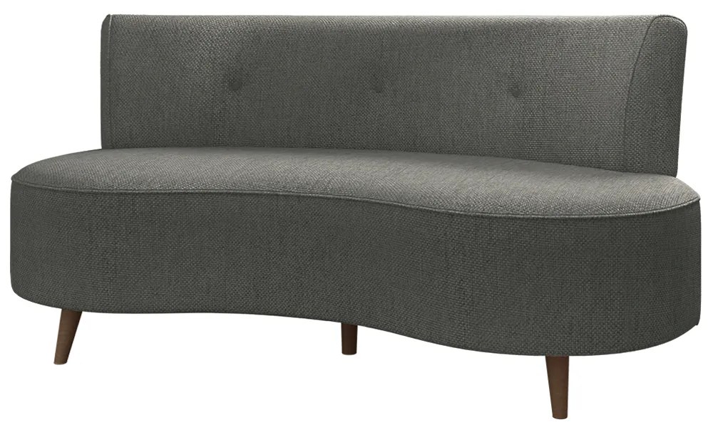 Sofá Living 2 Lugares 135cm Aang Pés Palito Linho Cinza Escuro G33 - Gran Belo