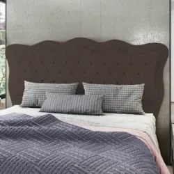 Cabeceira Casal Cama Box 140cm Oregon Z04 Veludo Marrom - Mpozenato