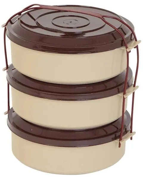 Kit Marmitas Marrom 3 Peças