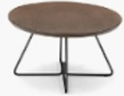 Mesa Centro Redonda Ovale Tampo Amêndoa com Base Grafite 70cm - 77365 Sun House