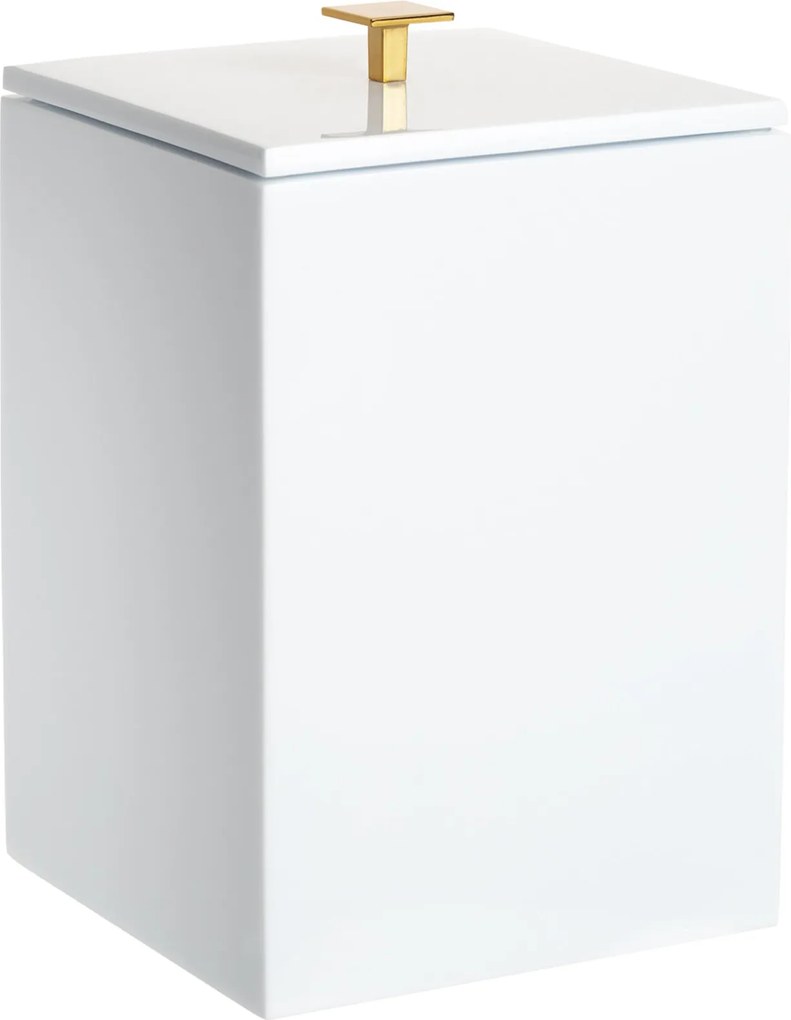 Lixeira de Piso Resina Branco - Gold Gold