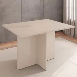 Mesa Sala De Jantar 120cm Tampo Sem Vidro Paris C14 Off White - Mpozen