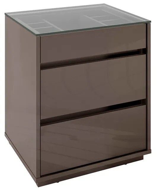 Mesa de Cabeceira Organizadora Ellie 3 Gavetas Cinza Pérola C02 - D'Rossi