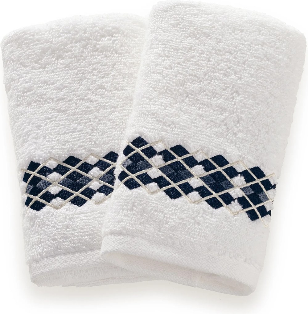 Jogo 2 Lavabos Trussardi 100% Algodão Gioia  Branco