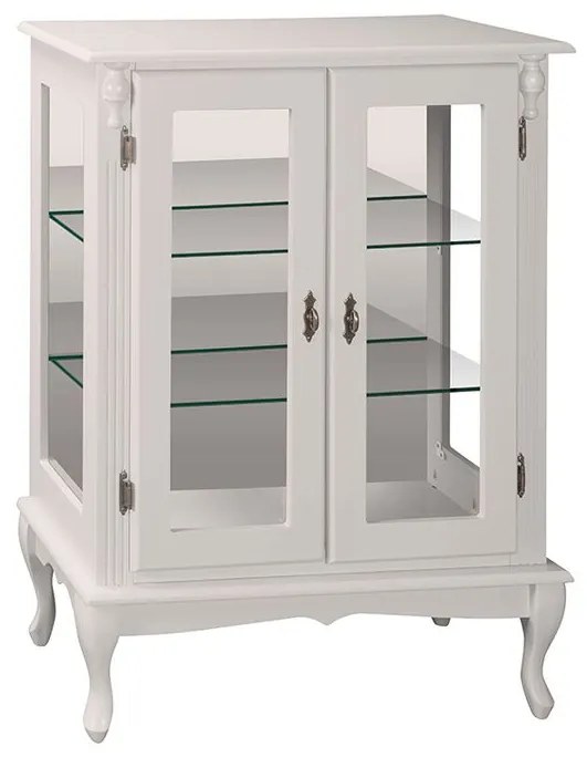 Vitrine Média com Prateleiras de Vidro e Espelho - Wood Prime MY 907280