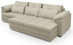 Sofá Retrátil 4 Lugares Para Sala 332cm Dijon Couro Creme S07 - Mpozen