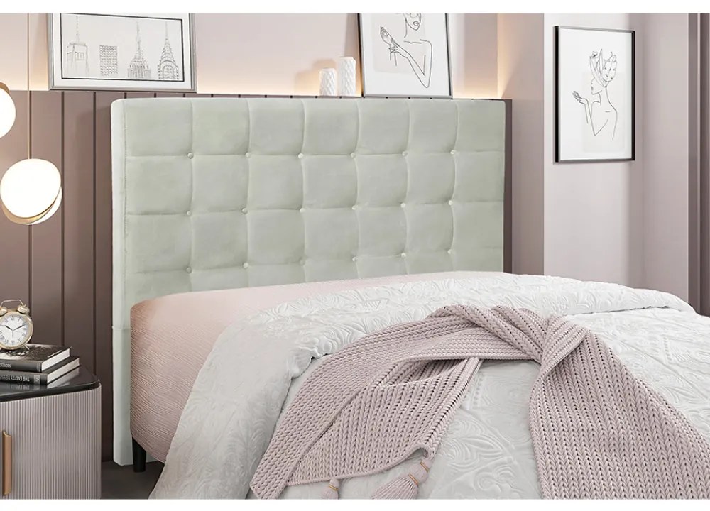 Cabeceira Cama Box Casal 140 cm Verona Veludo S04 - D'Rossi - Prata