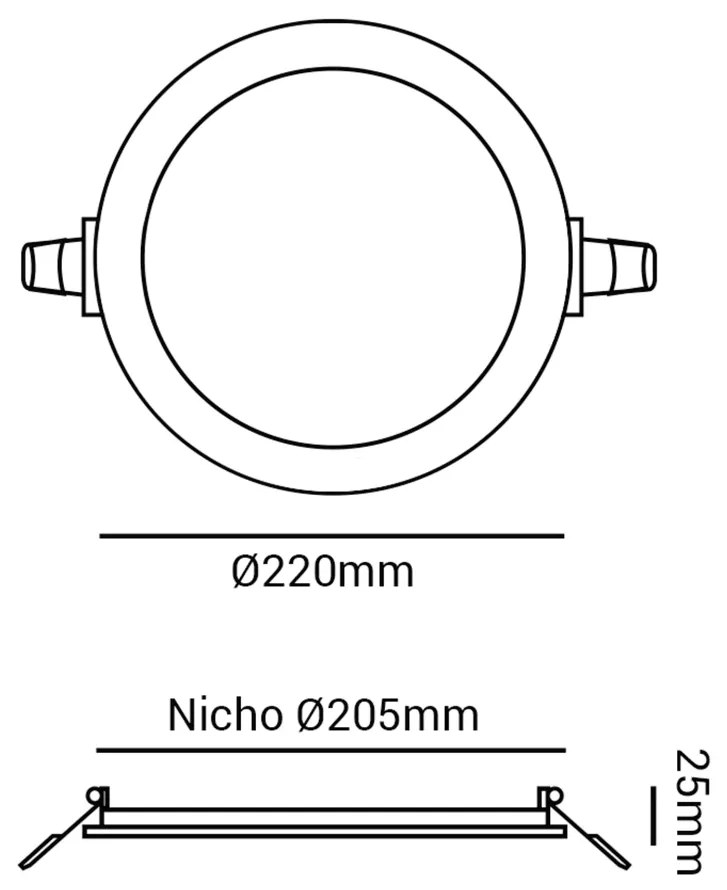 Luminária De Embutir Redondo 18W 6500K Led Bivolt Ø22X2,5Cm Downlight... (Branco)