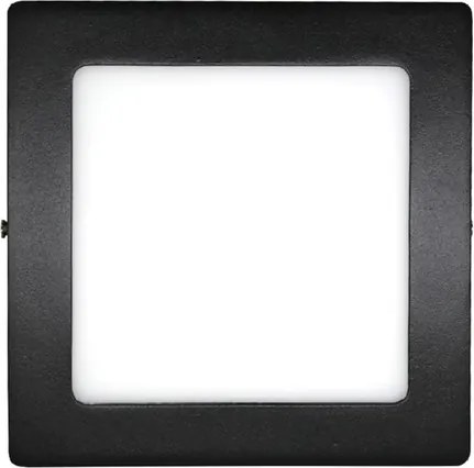 Plafon Led De Sobrepor Quadrado Preto 12w Moldura
