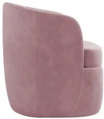 Poltrona Giratória Decorativa para Sala Dandara Z08 Veludo Rosê - Mpoz