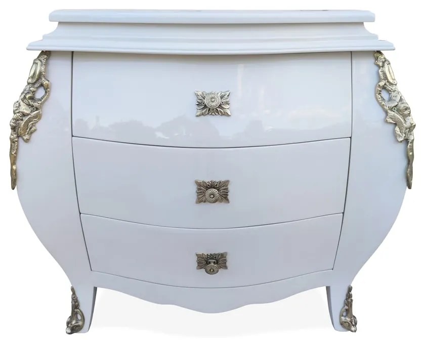Mesa de Cabeceira Bombê Reggio Madeira Maciça Marchetaria Design Clássico