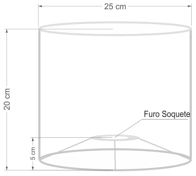 Cúpula Abajur Cilíndrica Cp-8009 Ø25x20cm Azul Turquesa