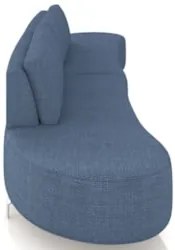 Sofá 3 Lugares 220cm Orgânico Pé Ferro Nagai Linho Azul Z55 - Mpozenat