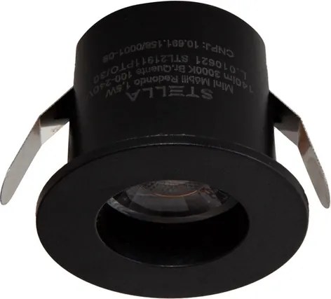Plafon Led De Embutir Redondo Preto 1,5w 25° 3000k Móbili