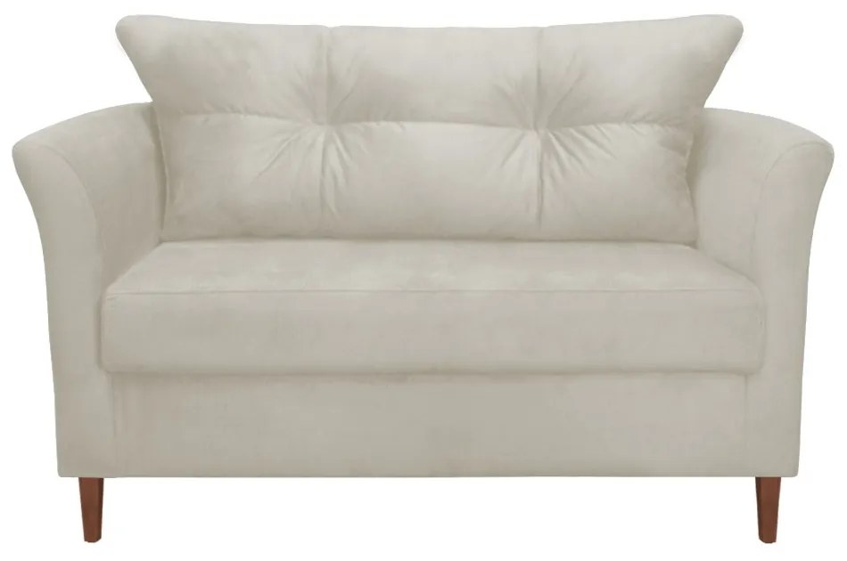 Namoradeira Ibis Decorativa 2 Lugares 1,35 m Recepção Quarto Sala Suede Bege
