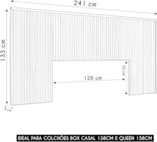 Cabeceira Casal e Queen Painel Ripado 241cm Palmeira Off L06 - Mpozena