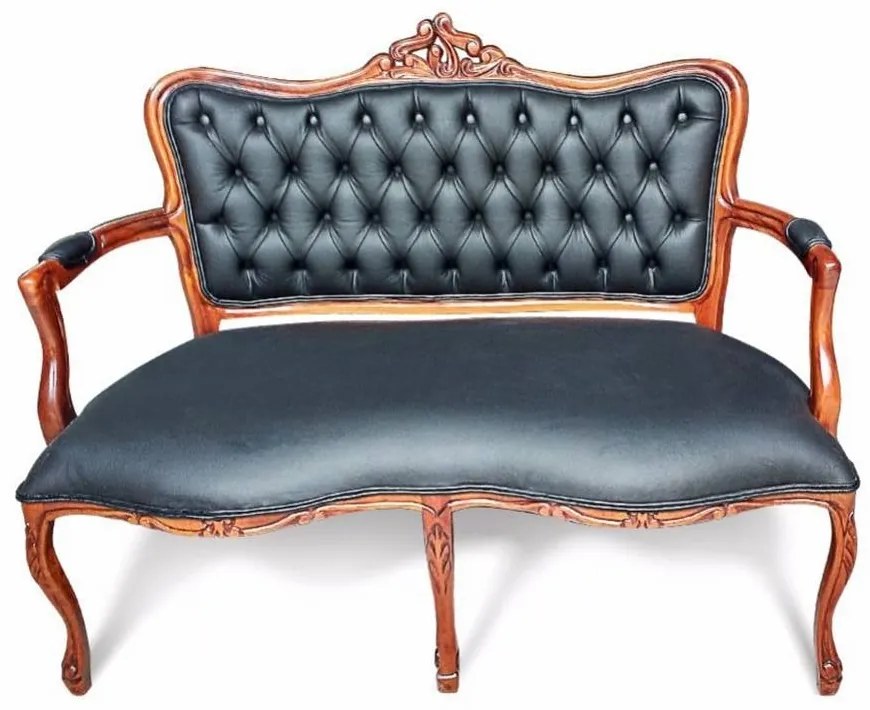 Namoradeira Luis XV Madeira Maciça Design de Luxo Peça Artesanal