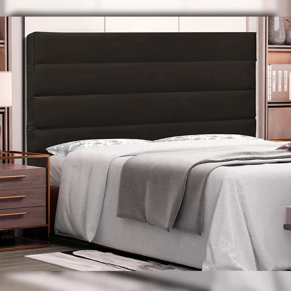 Cabeceira Decorativa Queen Size 1,60M Guess PU Marrom G63 - Gran Belo