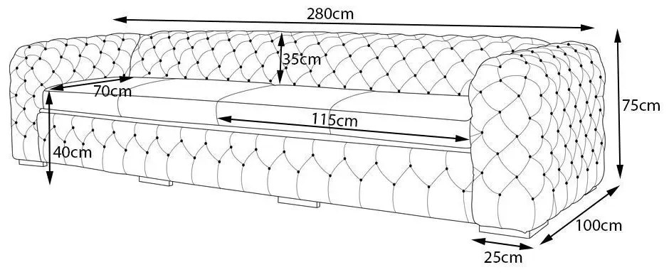 Sofá 4 Lugares Gênova 280cm Couro Conhaque G58 - Gran Belo