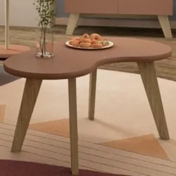 Mesa de Centro Orgânica 90cm Para Sala Cassia Terracota A09 - Mpozenat