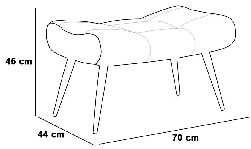 Puff Decorativo Sala de Estar Pés Palito Letty PU Branco G19 - Gran Belo