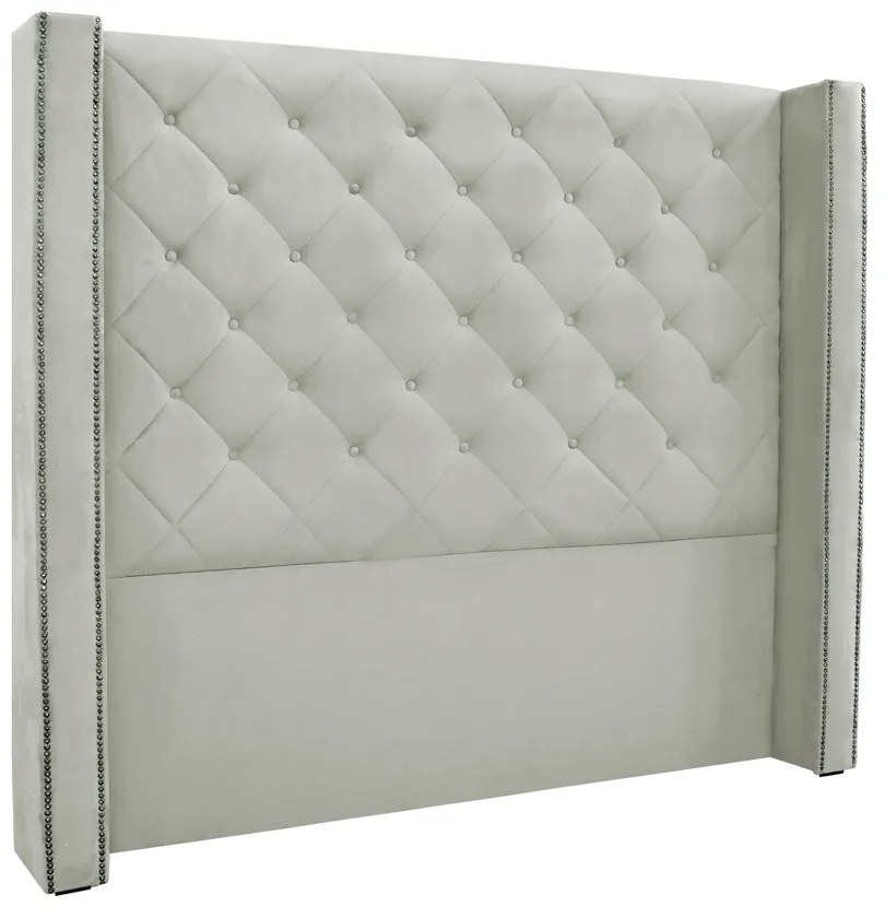 Cabeceira Cama Box Queen 160 cm Vicenza Veludo S04 - D'Rossi - Prata