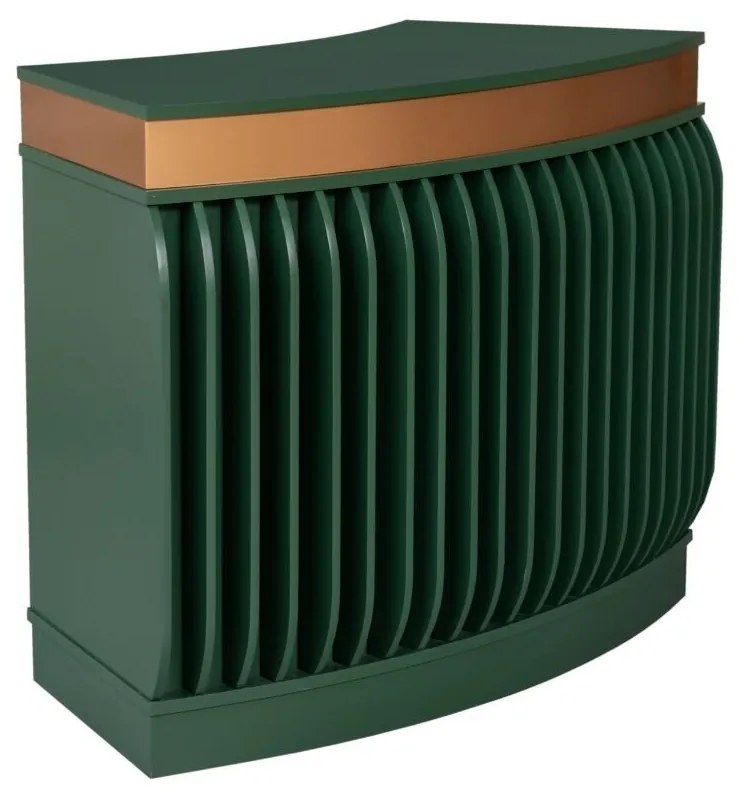 Balcão Curvo Palm - Verde Oliva Com Detalhes Dourado Soleil