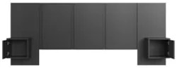 Cabeceira Cama Queen 220cm e Mesas Laterais Ohana Grafite A05 - Mpozen