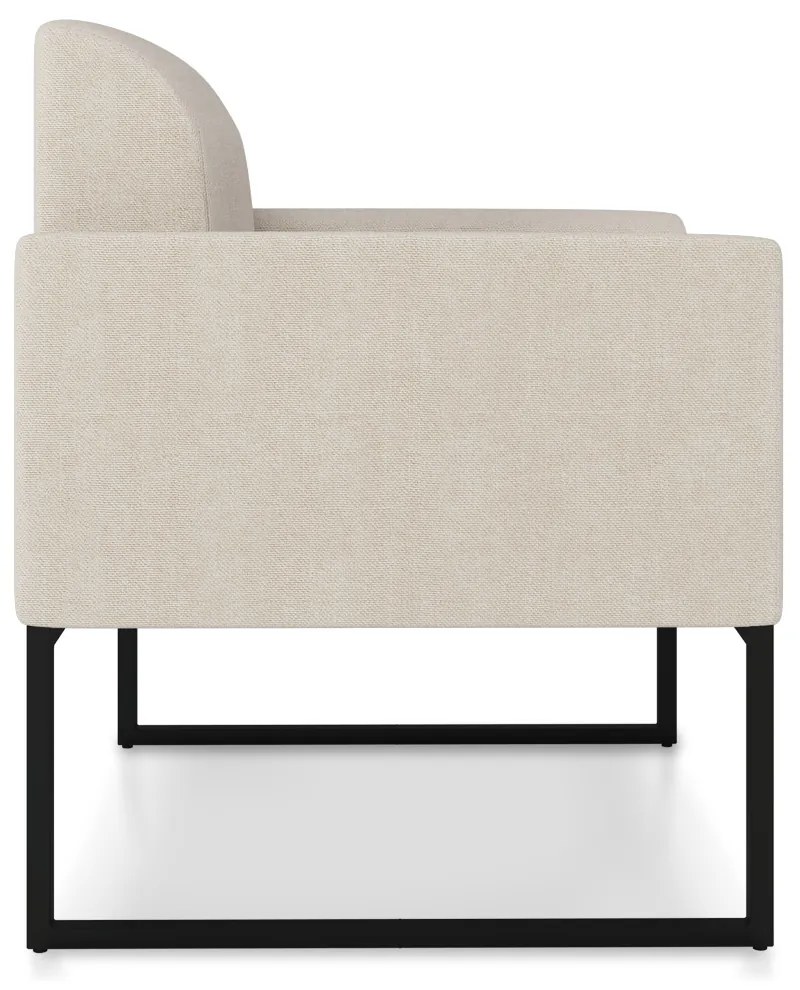Poltrona Base Industrial Preto Marisa Linho D03 - DRossi - A27 Areia