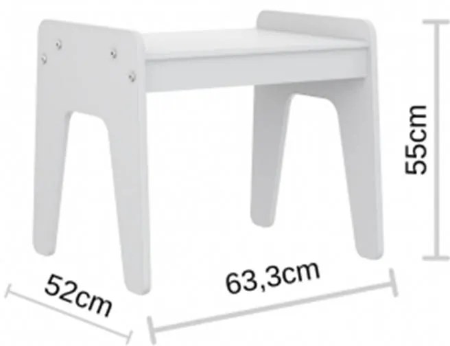 Mesa Infantil Mimo Com Antialérgico Com Tampo - Branco/rosa