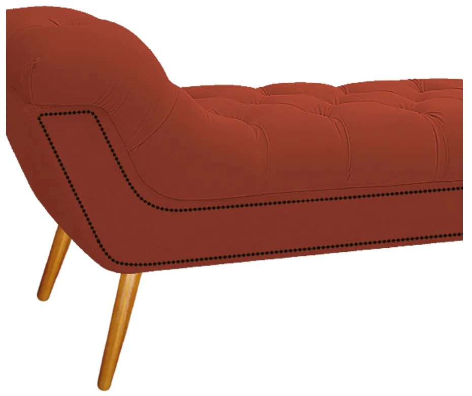 Calçadeira Estofada Veneza 140 cm Casal Suede Terracota - ADJ Decor