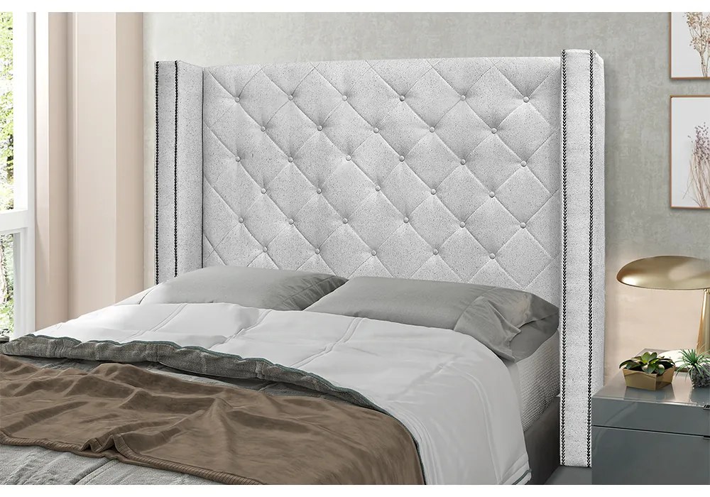Cabeceira Cama Box King 195 cm Vicenza Linho S04 - D'Rossi - Grigio