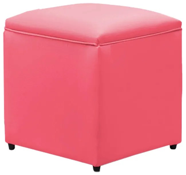 Puff Decorativo Quadrado para Sala Lígia Sintético E03 - D'Rossi - Pink