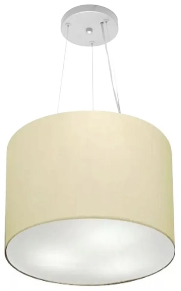 Lustre Pendente Cilíndrico Md-4183 Cúpula em Tecido 40x30cm Algodão Crú - Bivolt