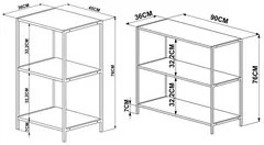 Kit 2 Estantes Livreiros Estilo Industrial Steel Quadra Vermont Base P