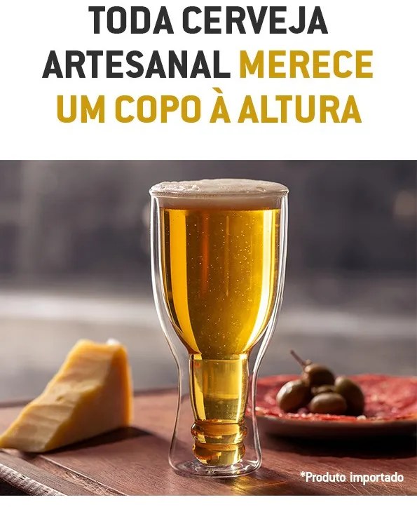 Copo de Vidro Garrafa Invertida