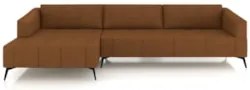 Sofá 5 Lugares 346cm Com Chaise Esquerdo Eko Couro Caramelo Z55 - Mpoz