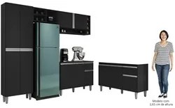 Cozinha Compacta Vanessa e Balcão Gabinete Sem Tampo Tatiane 120cm Pre