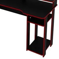 Mesa Para Computador Notebook Gamer ME4153 Preto/Vermelho - Tecno Mobi