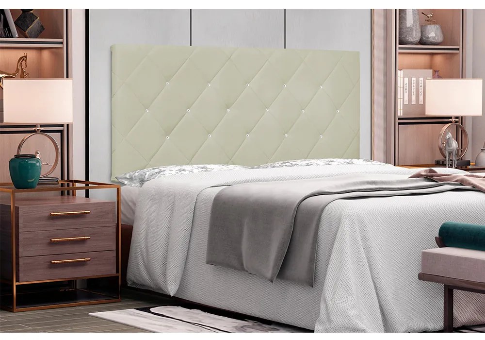 Cabeceira Painel Tânia Para Cama Box Casal 140 cm Corino - D'Rossi - Bege