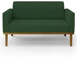 Sofá Namoradeira e 2 Poltronas Base Madeira Castanho Maressa Veludo Ve