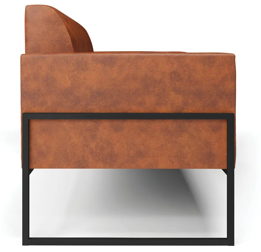 Sofá 2 Lugares Namoradeira Marisa Industrial Alta Preto Sintético Pu D03 - D'Rossi - Nozes