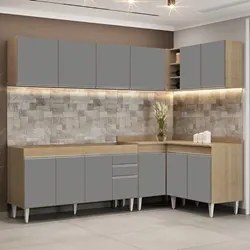 Armário de Cozinha Modulado de Canto 6 Peças CP31 Balcão sem Tampo Cas