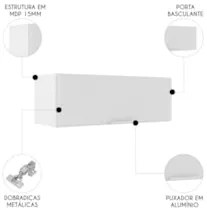 Armário de Cozinha Aéreo 70cm Pérola Z34 Branco             - Mpozenat